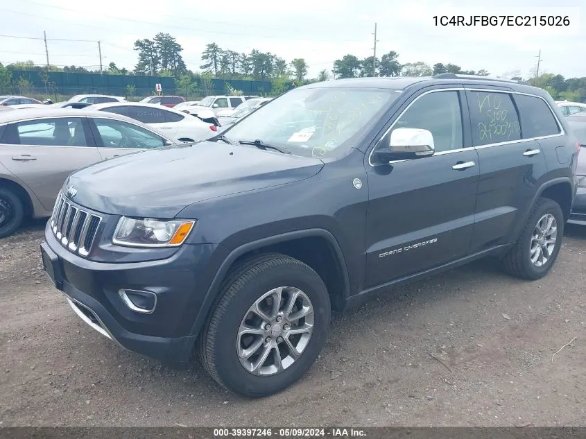 2014 Jeep Grand Cherokee Limited VIN: 1C4RJFBG7EC215026 Lot: 39397246