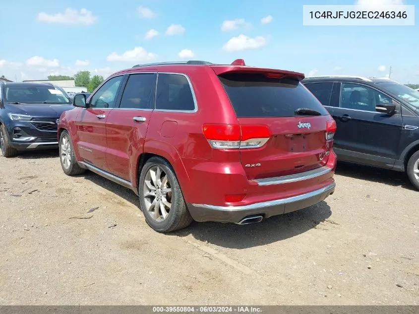 2014 Jeep Grand Cherokee Summit VIN: 1C4RJFJG2EC246346 Lot: 39550804