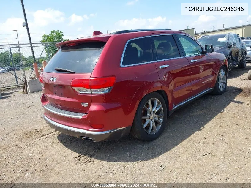 2014 Jeep Grand Cherokee Summit VIN: 1C4RJFJG2EC246346 Lot: 39550804