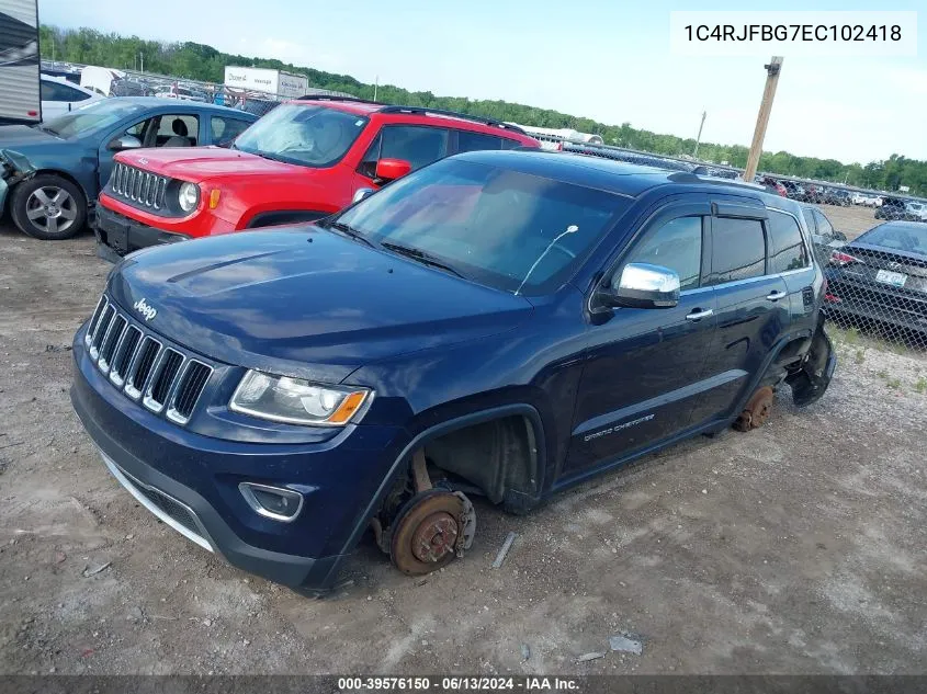 2014 Jeep Grand Cherokee Limited VIN: 1C4RJFBG7EC102418 Lot: 39576150