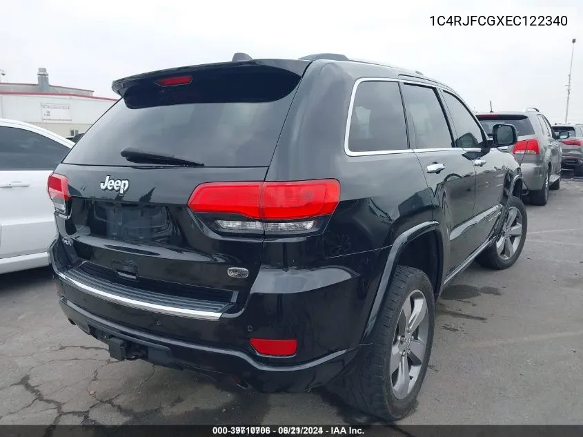 2014 Jeep Grand Cherokee Overland VIN: 1C4RJFCGXEC122340 Lot: 39710706