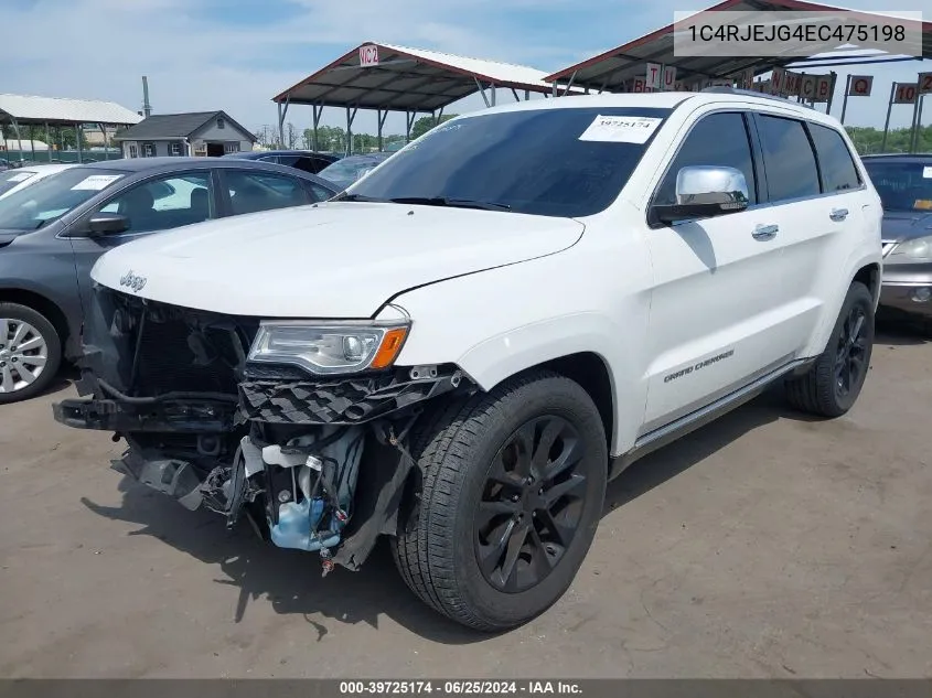 2014 Jeep Grand Cherokee Summit VIN: 1C4RJEJG4EC475198 Lot: 39725174