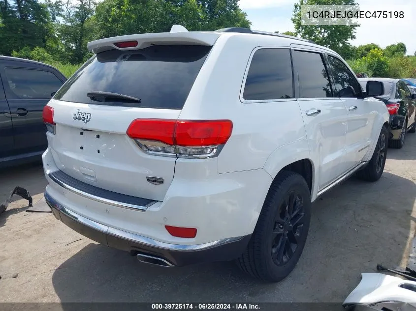 2014 Jeep Grand Cherokee Summit VIN: 1C4RJEJG4EC475198 Lot: 39725174