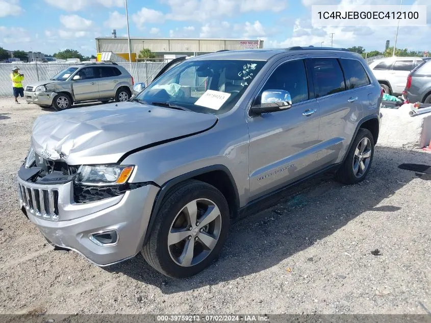 2014 Jeep Grand Cherokee Limited VIN: 1C4RJEBG0EC412100 Lot: 39759213