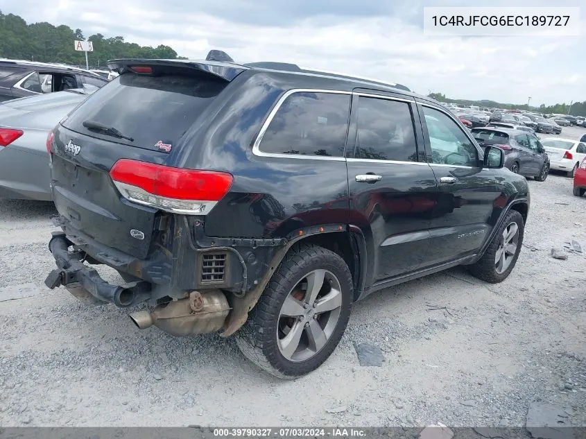 2014 Jeep Grand Cherokee Overland VIN: 1C4RJFCG6EC189727 Lot: 39790327