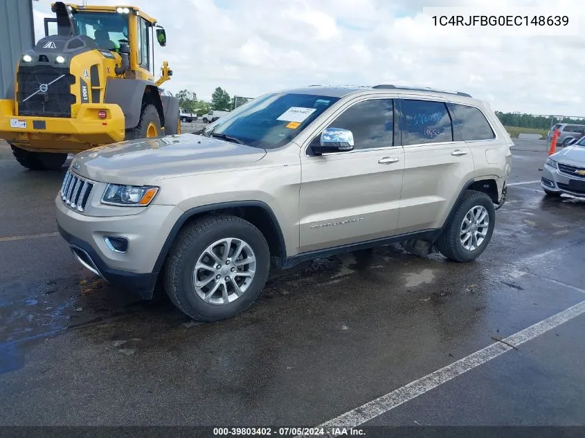 2014 Jeep Grand Cherokee Limited VIN: 1C4RJFBG0EC148639 Lot: 39803402