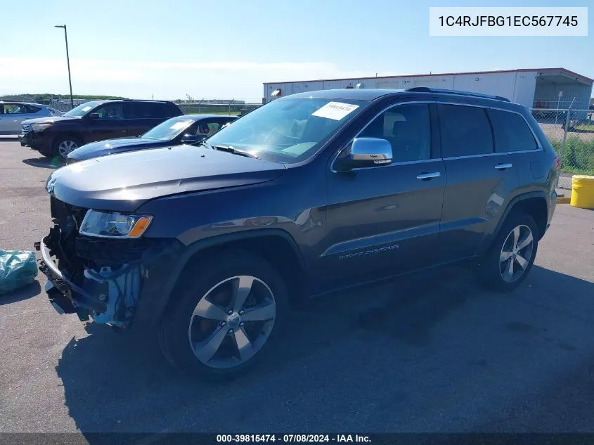 2014 Jeep Grand Cherokee Limited VIN: 1C4RJFBG1EC567745 Lot: 39815474