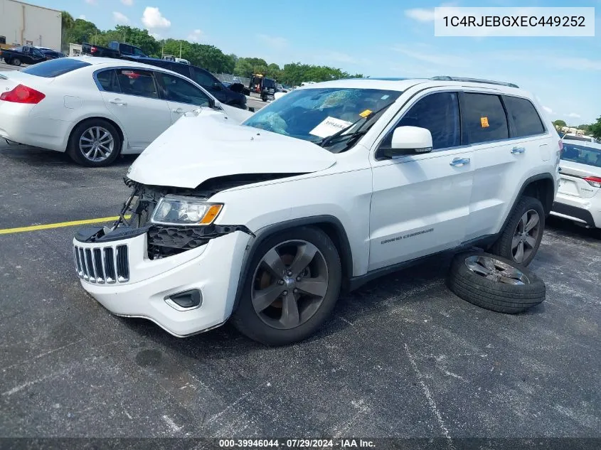 2014 Jeep Grand Cherokee Limited VIN: 1C4RJEBGXEC449252 Lot: 39946044