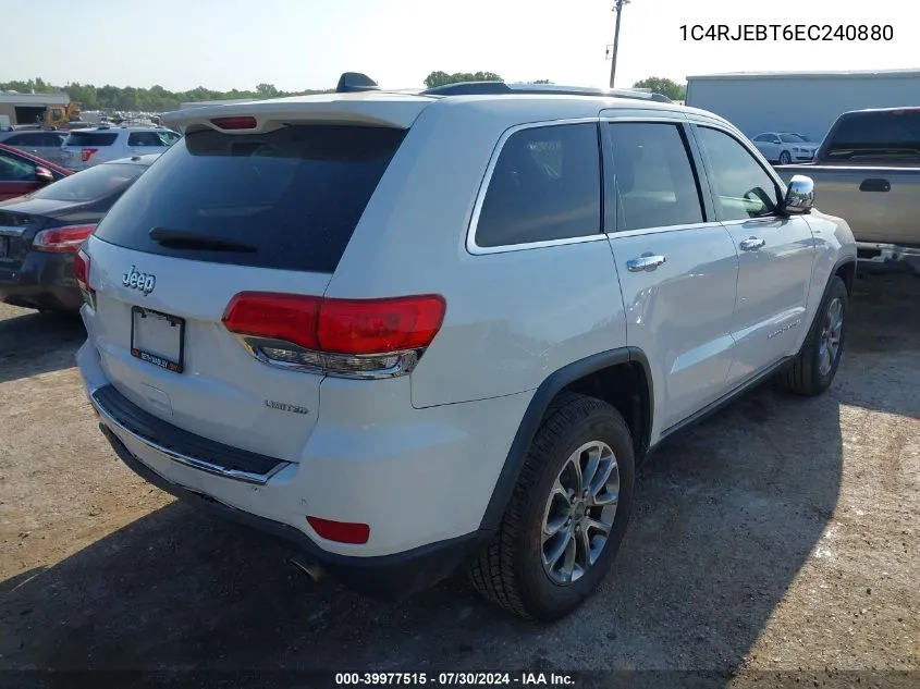 2014 Jeep Grand Cherokee Limited VIN: 1C4RJEBT6EC240880 Lot: 39977515