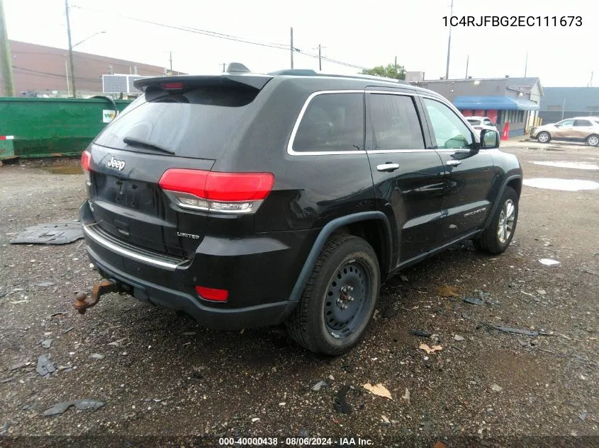 2014 Jeep Grand Cherokee Limited VIN: 1C4RJFBG2EC111673 Lot: 40000438