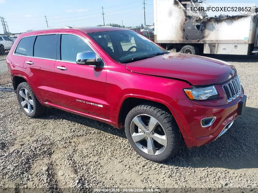 2014 Jeep Grand Cherokee Overland VIN: 1C4RJFCGXEC528652 Lot: 40013516