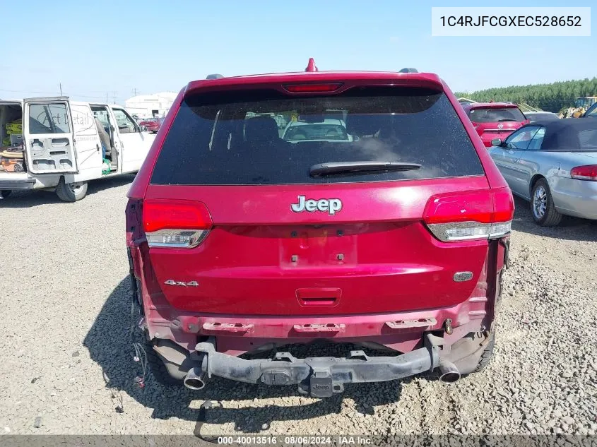 2014 Jeep Grand Cherokee Overland VIN: 1C4RJFCGXEC528652 Lot: 40013516