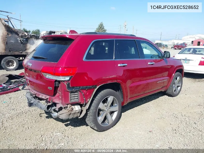 2014 Jeep Grand Cherokee Overland VIN: 1C4RJFCGXEC528652 Lot: 40013516