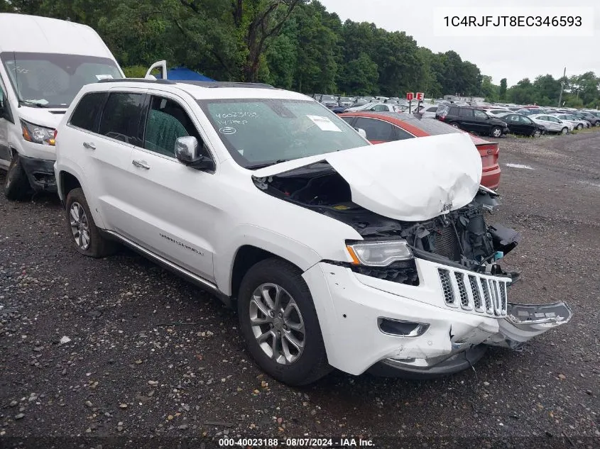 2014 Jeep Grand Cherokee Summit VIN: 1C4RJFJT8EC346593 Lot: 40023188