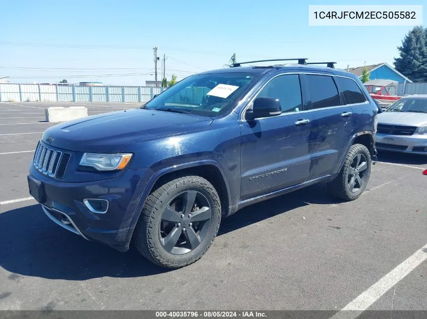 2014 Jeep Grand Cherokee Overland VIN: 1C4RJFCM2EC505582 Lot: 40035796