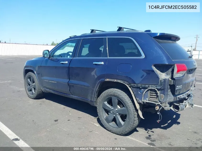 2014 Jeep Grand Cherokee Overland VIN: 1C4RJFCM2EC505582 Lot: 40035796