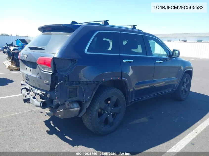 2014 Jeep Grand Cherokee Overland VIN: 1C4RJFCM2EC505582 Lot: 40035796