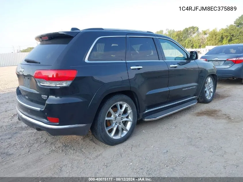 2014 Jeep Grand Cherokee Summit VIN: 1C4RJFJM8EC375889 Lot: 40075177