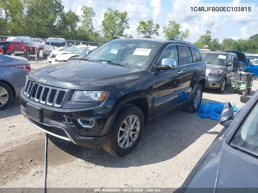 2014 Jeep Grand Cherokee Limited VIN: 1C4RJFBG0EC103815 Lot: 40098686