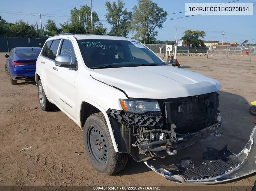 2014 Jeep Grand Cherokee Overland VIN: 1C4RJFCG1EC320854 Lot: 40152481