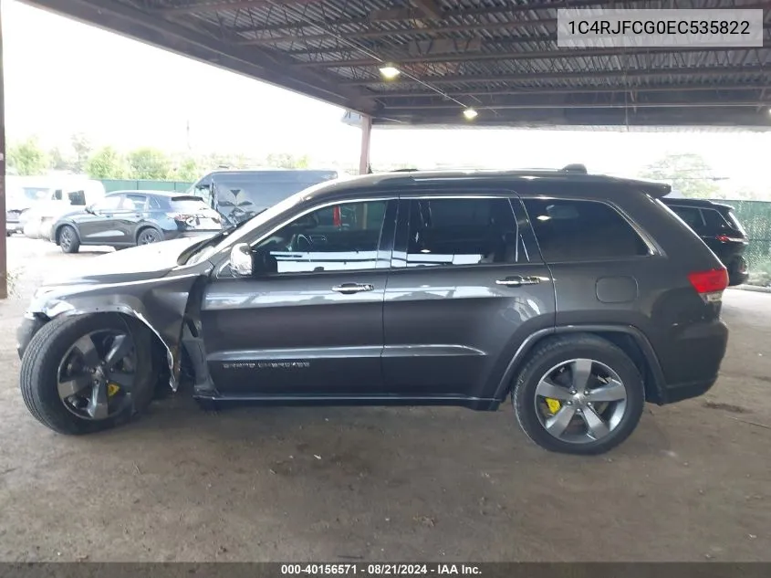 2014 Jeep Grand Cherokee Overland VIN: 1C4RJFCG0EC535822 Lot: 40156571