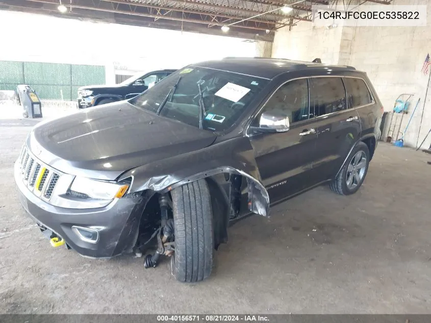 2014 Jeep Grand Cherokee Overland VIN: 1C4RJFCG0EC535822 Lot: 40156571