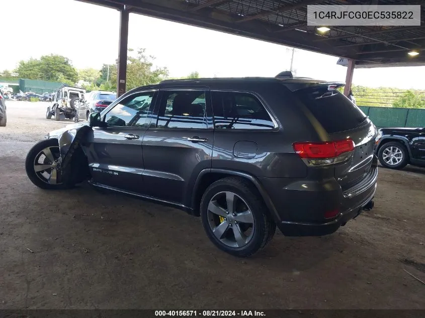 1C4RJFCG0EC535822 2014 Jeep Grand Cherokee Overland