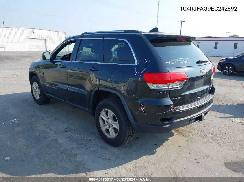 1C4RJFAG9EC242892 2014 Jeep Grand Cherokee Laredo