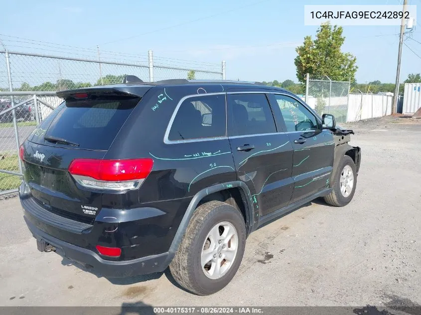 2014 Jeep Grand Cherokee Laredo VIN: 1C4RJFAG9EC242892 Lot: 40175317