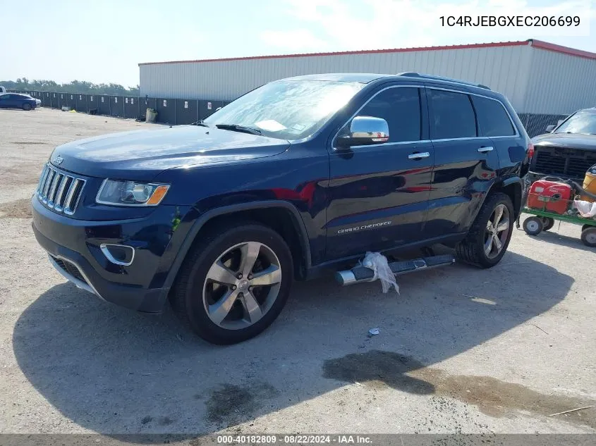 2014 Jeep Grand Cherokee Limited VIN: 1C4RJEBGXEC206699 Lot: 40182809