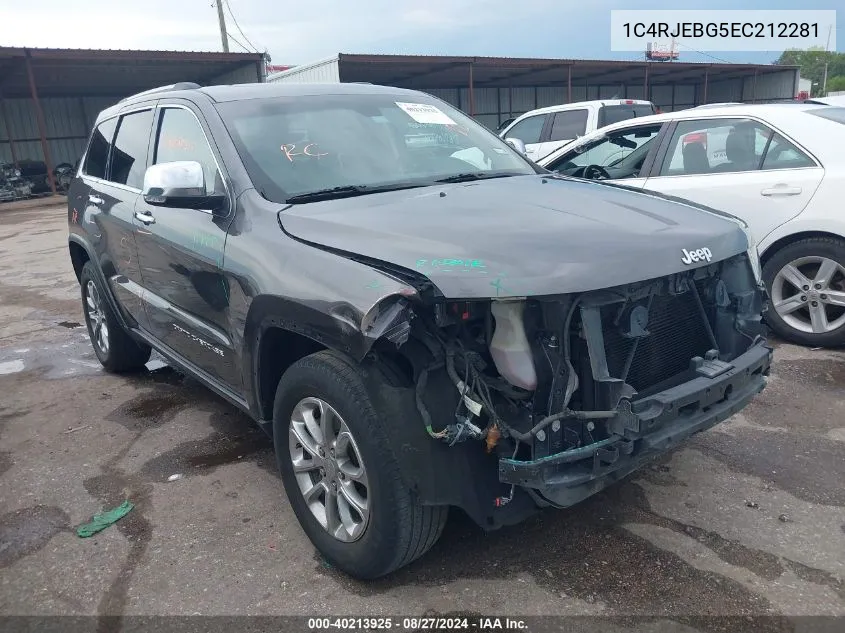 2014 Jeep Grand Cherokee Limited VIN: 1C4RJEBG5EC212281 Lot: 40213925