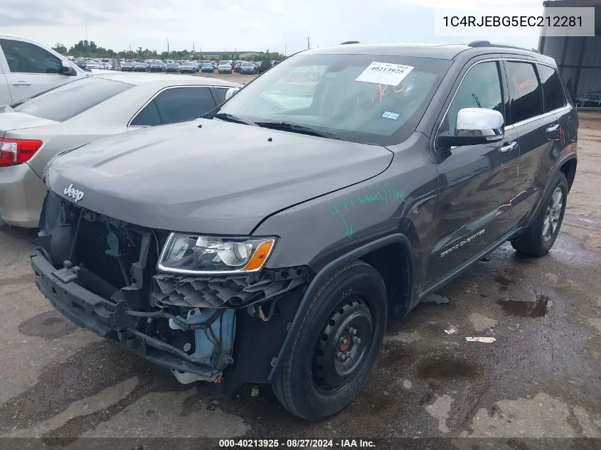 2014 Jeep Grand Cherokee Limited VIN: 1C4RJEBG5EC212281 Lot: 40213925