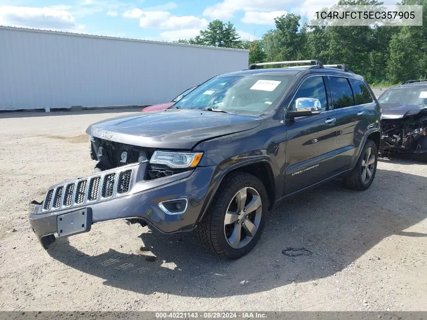 2014 Jeep Grand Cherokee Overland VIN: 1C4RJFCT5EC357905 Lot: 40221143