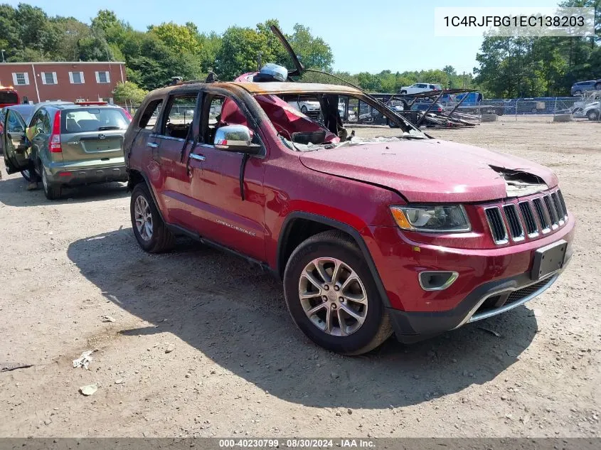 2014 Jeep Grand Cherokee Limited VIN: 1C4RJFBG1EC138203 Lot: 40230799