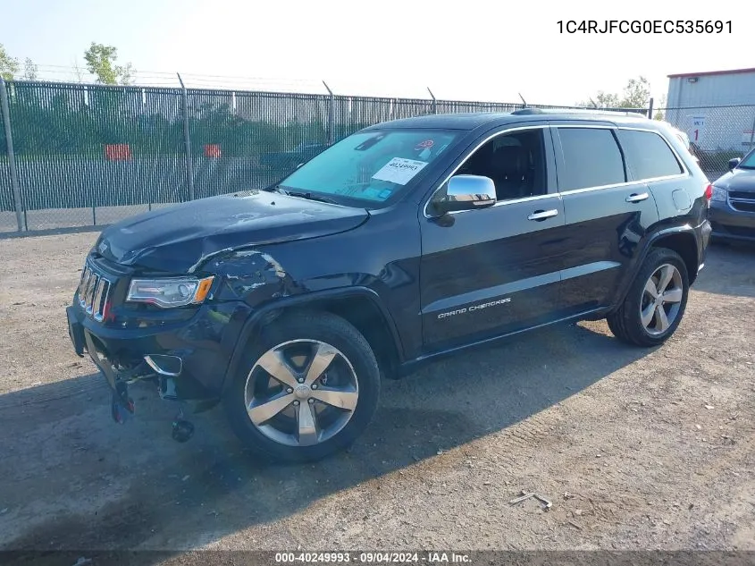 2014 Jeep Grand Cherokee Overland VIN: 1C4RJFCG0EC535691 Lot: 40249993