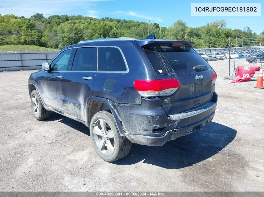 2014 Jeep Grand Cherokee Overland VIN: 1C4RJFCG9EC181802 Lot: 40250891