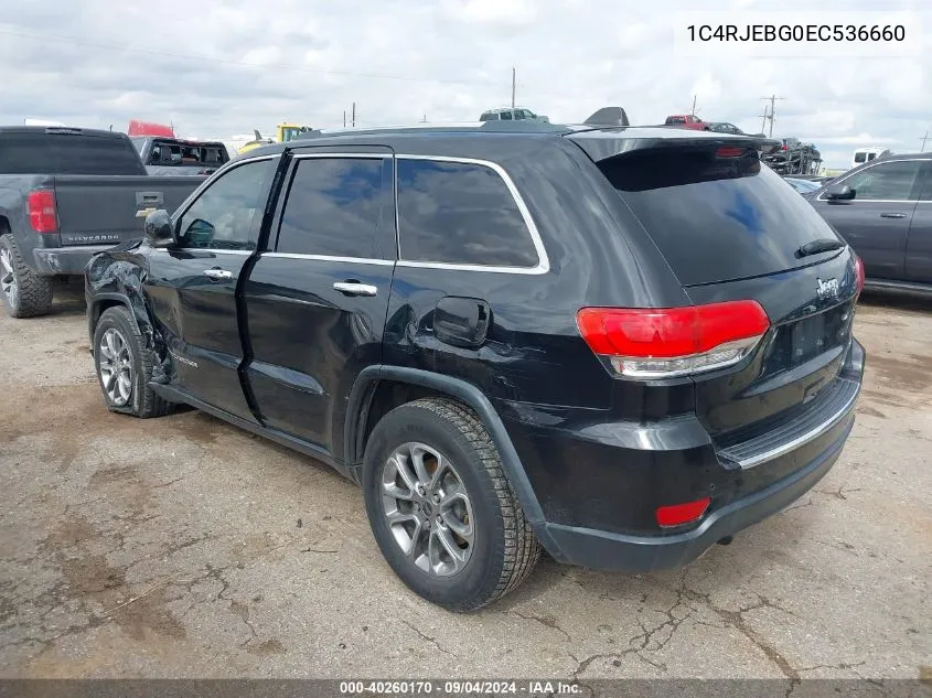 1C4RJEBG0EC536660 2014 Jeep Grand Cherokee Limited