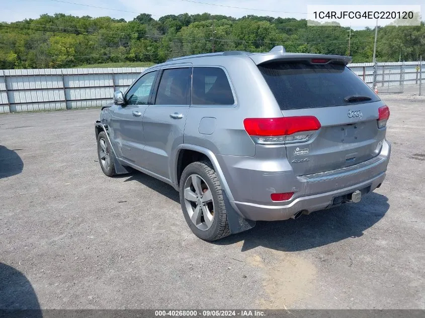 2014 Jeep Grand Cherokee Overland VIN: 1C4RJFCG4EC220120 Lot: 40268000