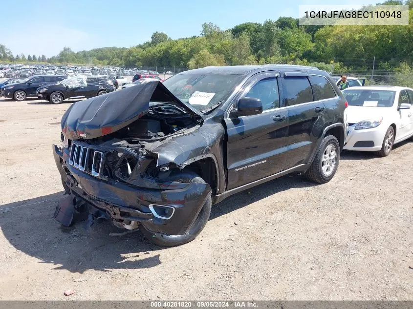 2014 Jeep Grand Cherokee Laredo VIN: 1C4RJFAG8EC110948 Lot: 40281820