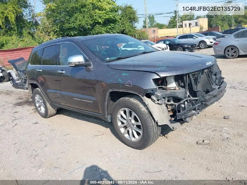 2014 Jeep Grand Cherokee Limited VIN: 1C4RJFBG2EC135729 Lot: 40312943