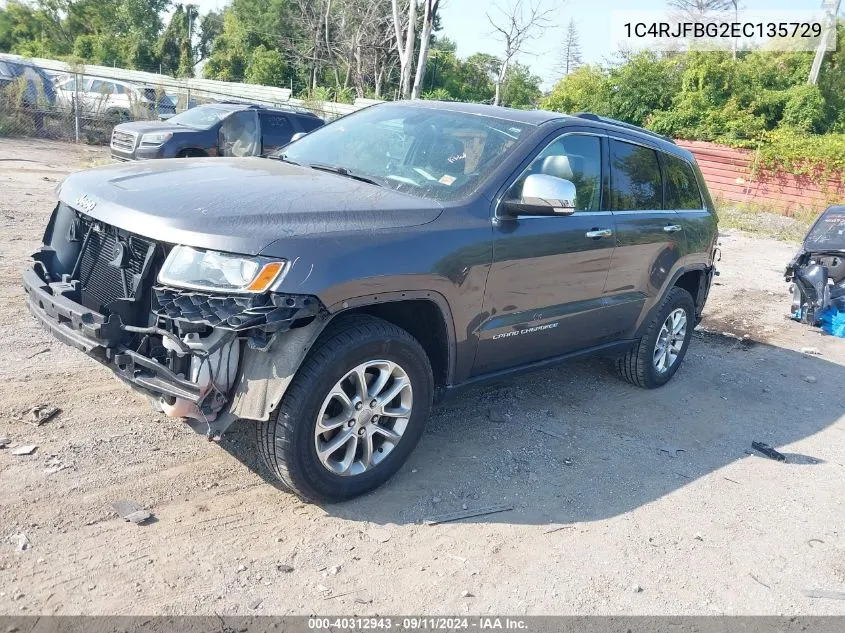 2014 Jeep Grand Cherokee Limited VIN: 1C4RJFBG2EC135729 Lot: 40312943