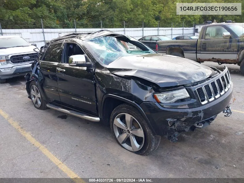 2014 Jeep Grand Cherokee Overland VIN: 1C4RJFCG3EC190656 Lot: 40331726