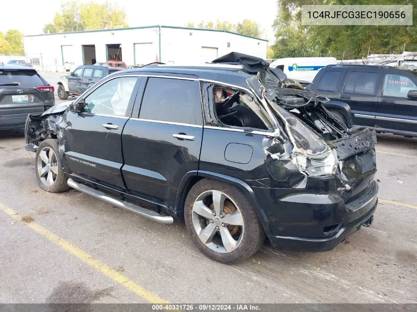 2014 Jeep Grand Cherokee Overland VIN: 1C4RJFCG3EC190656 Lot: 40331726