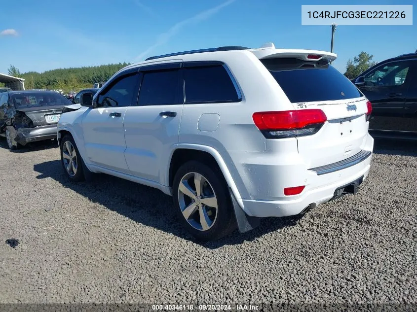 2014 Jeep Grand Cherokee Overland VIN: 1C4RJFCG3EC221226 Lot: 40346118