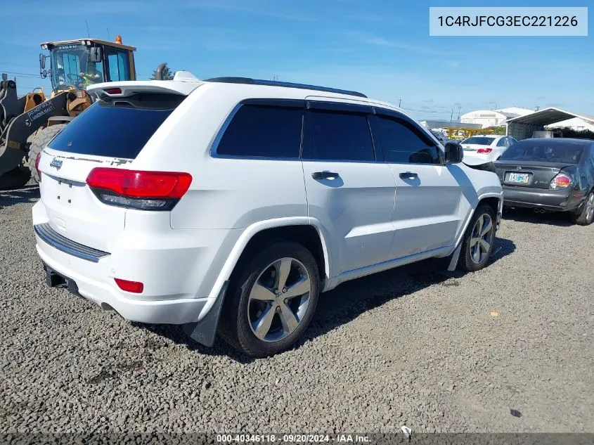 2014 Jeep Grand Cherokee Overland VIN: 1C4RJFCG3EC221226 Lot: 40346118