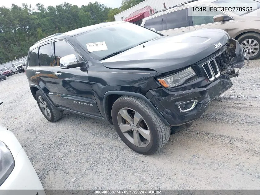 2014 Jeep Grand Cherokee Limited VIN: 1C4RJEBT3EC270953 Lot: 40358774