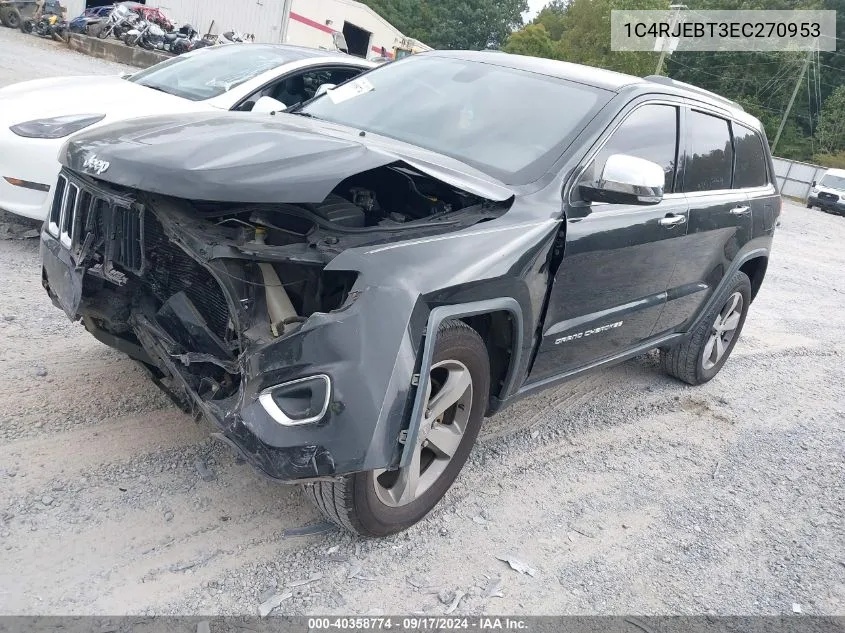 2014 Jeep Grand Cherokee Limited VIN: 1C4RJEBT3EC270953 Lot: 40358774