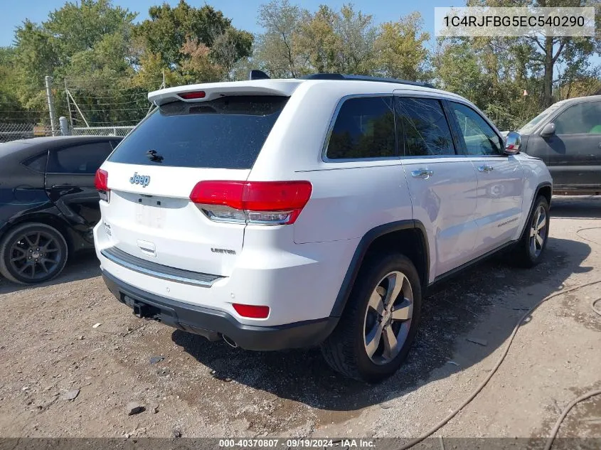 2014 Jeep Grand Cherokee Limited VIN: 1C4RJFBG5EC540290 Lot: 40370807