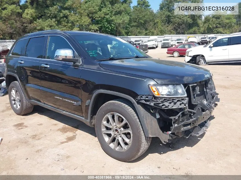 2014 Jeep Grand Cherokee Limited VIN: 1C4RJFBG1EC316028 Lot: 40381966