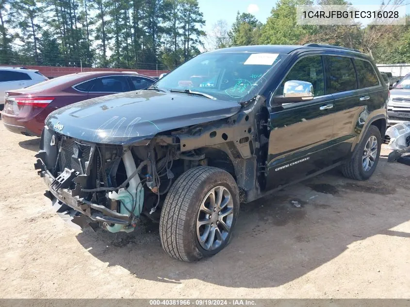 2014 Jeep Grand Cherokee Limited VIN: 1C4RJFBG1EC316028 Lot: 40381966